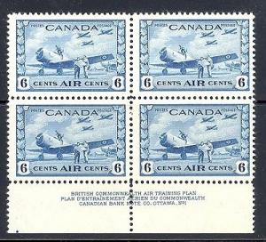 Canada  #C7 inscription Block  VF NH -  Lakeshore Philate...