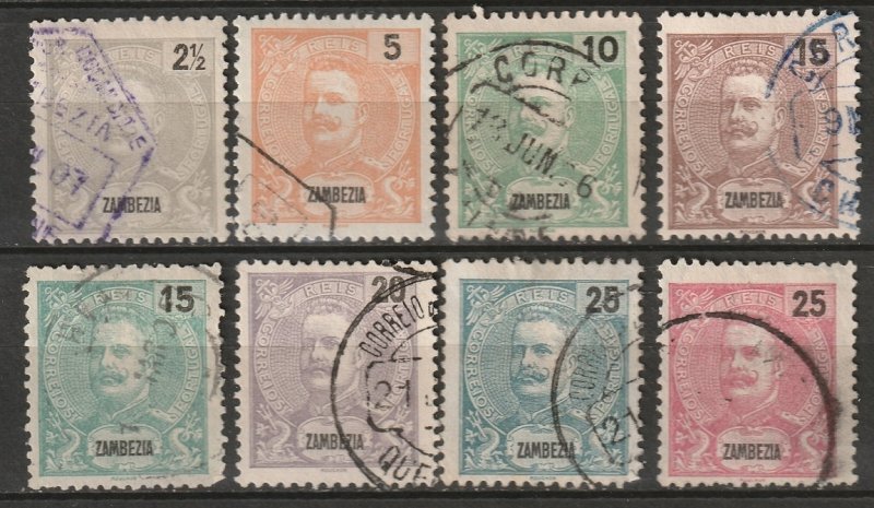 Zambezia 1898-1903 Sc 13-20 set low values used