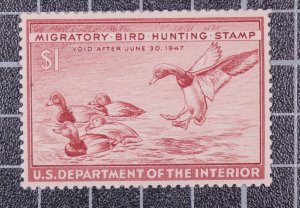 Scott RW13 1946 $1.00 Duck Stamp MNH PSE Cert 90 SCV $110.00