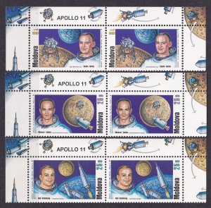 1999 Moldova 312-314x2+Tab Apollo 11 - M.Collins,N.Armstrong,Buzz Aldrin 10,00 €