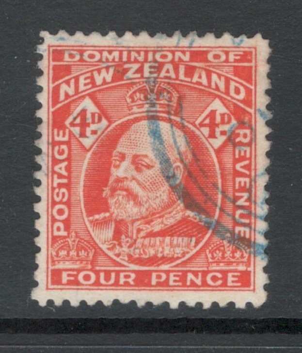 New Zealand 1909 King Edward VII 4p Scott # 134 Used