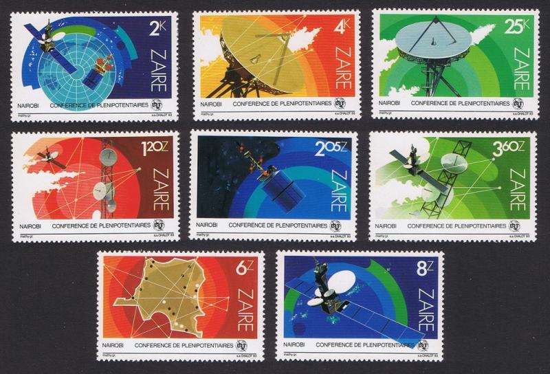 Zaire Space Exploration Telecommunications 8v SG#1163-1170 SC#1121-1128 CV£6.5