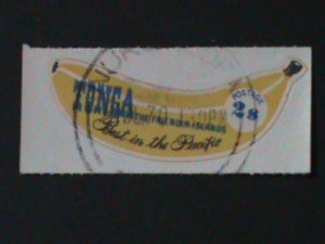 ​TONGA-SC# 223-LOVELY BEAUTIFUL BANANA SHAPE CUT STAMP CTO VF-HARD TO FIND