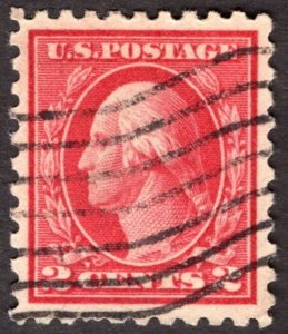1916, US 2c, Washington, Used, XF, Nice centered, Sc 463