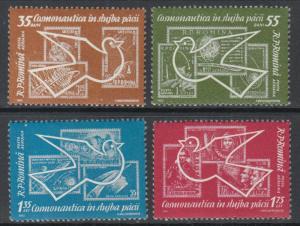 XG-K977 ROMANIA - Stamp On Stamp, 1962 Space, 4 Values MNH Set