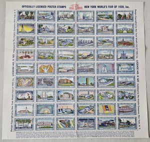 1939 US Poster Stamp NY World’s Fair Licensed Poster Souvenir Sheet w/Envelope