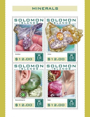 SOLOMON ISLANDS - 2016 - Minerals - Perf 4v Sheet - MNH