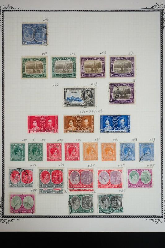 St Kitts 1920 to 1970 Stamp Collection