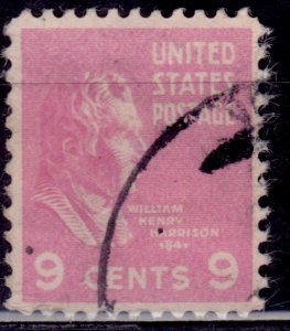 United States, 1938, William H. Harrison, 9c, sc#814, used