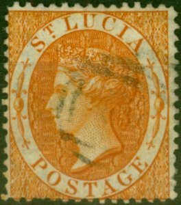 St Lucia 1876 (1s) Orange SG18 Fine Used (2)