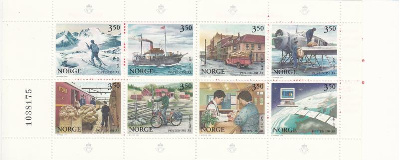 Norway 1996 Scott #1133a Booklet of 8 350 Years of Norway Post