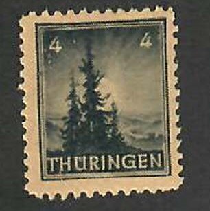 Thuringia; Scott 16N2; 1945;  Unused; NH