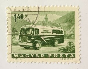 Hungary 1963 Scott 1518 used- 1.40Ft,  Transport and Telecom, Mobile Post Office