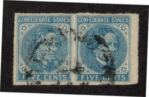 Confederate States - 7 - Pair - Deep Blue Color - Used