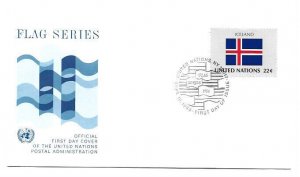 United Nations #485 Flag Series 1986, Iceland, Official Geneva FDC