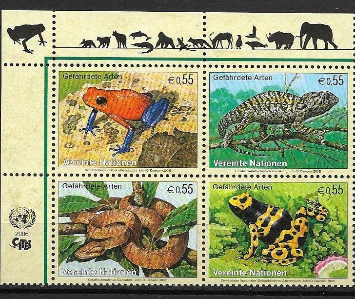 United Nations 2006 Vienna Endangered Species Block of 4 SC#376-379 MNH