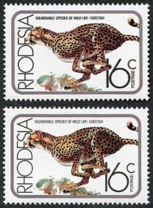 Rhodesia ZWE1064 1976 16c Cheetah Variety DOUBLE PRINTING U/M