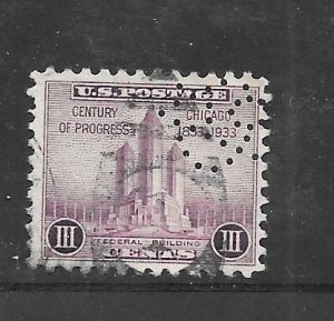 #729 Used Perfin Single