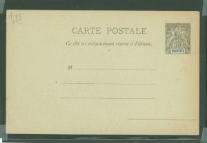 Mayotte  10c Postal Card