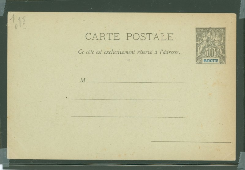 Mayotte  10c Postal Card