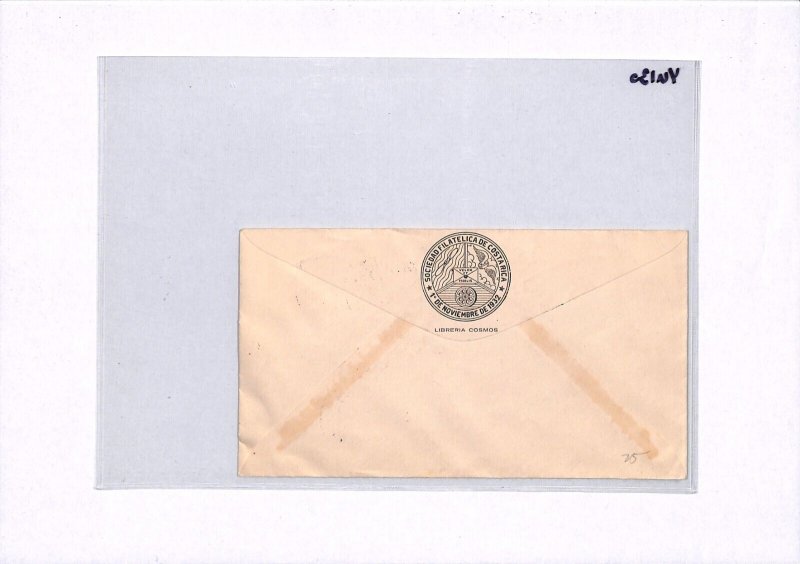COSTA RICA 1937 FDC Triangulars PHILATELIC EXHIBITION First Day Cover YU130