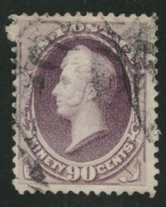 USA Scott 218 Exceptional Purple 90c Perry 1888 CV$250