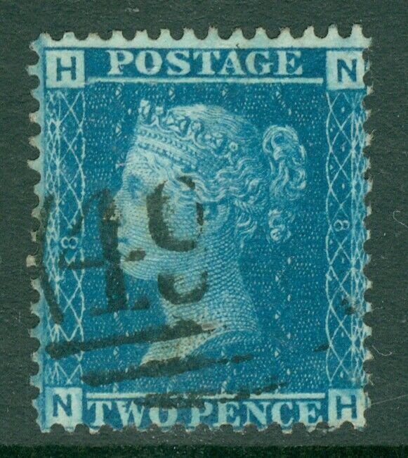 SG 45 2d blue plate 8 lettered NH. Fine used CAT £45