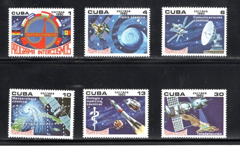 CUBA Sc# 2321-2326  SPACE    INTERCOSMOS PROGRAM Cpl set of 6    1980  MNH mint
