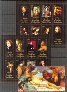 Central African Republic 2011 Art Paintings A. Van Dyck 2 Sh. + 13 S/S MNH 7 sc.
