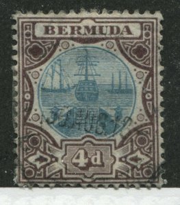 Bermuda 1909 4d violet and blue used