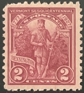 Scott #643 1927 2¢ Vermont Sesquicentennial MNH OG