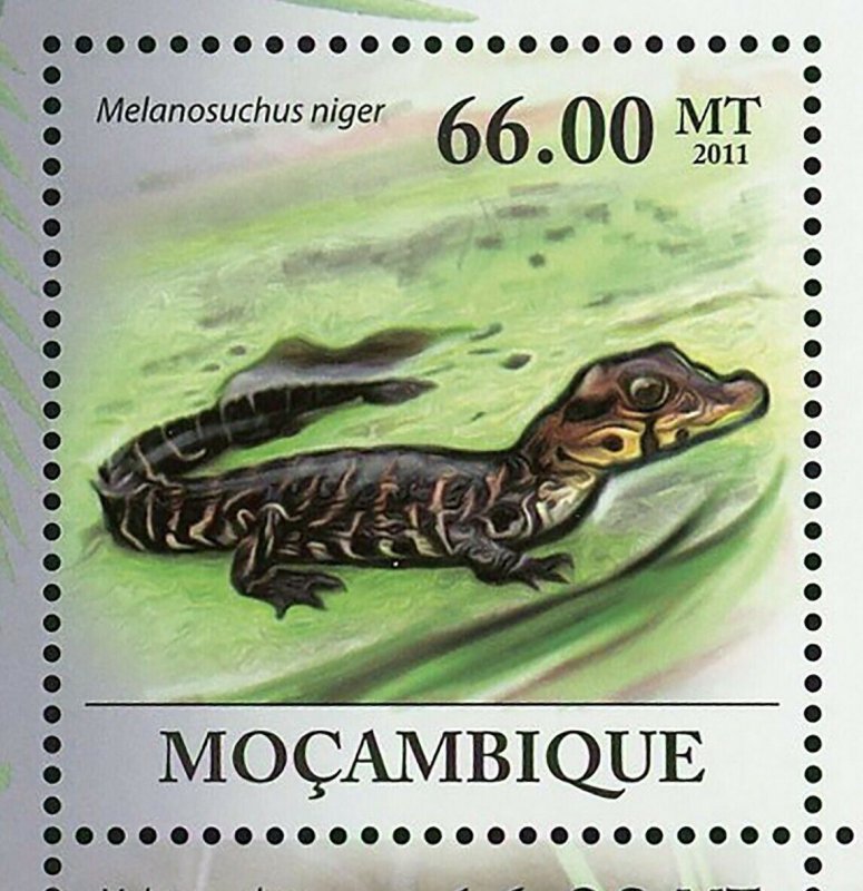 Crocodiles Stamp Melanosuchus Niger Reptile Souvenir Sheet MNH #4308-4313