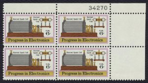 #1500 6c Marconi Spark Gap, Plate Block [34270 UR] Mint **ANY 5=FREE SHIPPING**