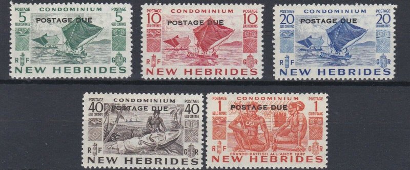 NEW  HEBRIDES  1953  S G  D11 - D15  POSTAGE DUE SET OF 5    LMH  