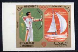 Sharjah 1972 Archery & Sailing (15Dh) from Olympic Sp...