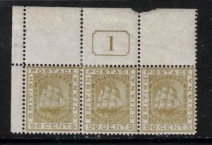 British Guiana #80 (SG #134) Mint Fine Upper Left Plate 1 Strip Of Three