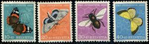 Switzerland SC# B197-200 Insects mint no gum