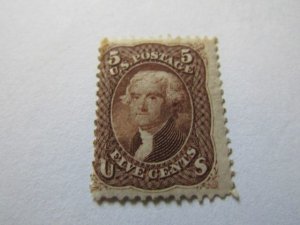 US Stamps,Sc. #76, 5¢ brown,Mint, APS Certif. fresh and nice color, SCV $550.00+