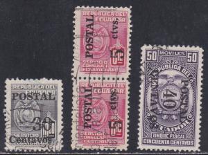 Ecuador # 545 (pair) & 549 + one uniditefied stamp