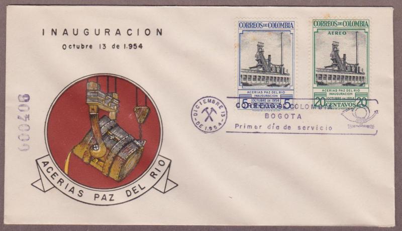 Colombia # 633 & # C267 , Steel Mill Opening FDC - I Combine S/H