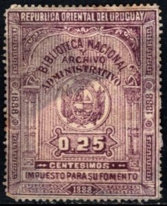 1888 Uruguay Revenue .25 Centesimos National Library and Administrative Archive