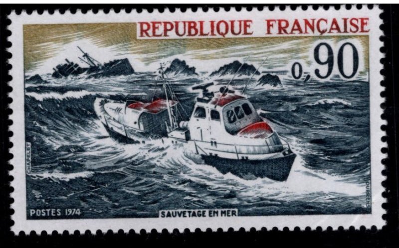 France Scott 1401 MNH**  1974 Sea Rescue Vessel stamp