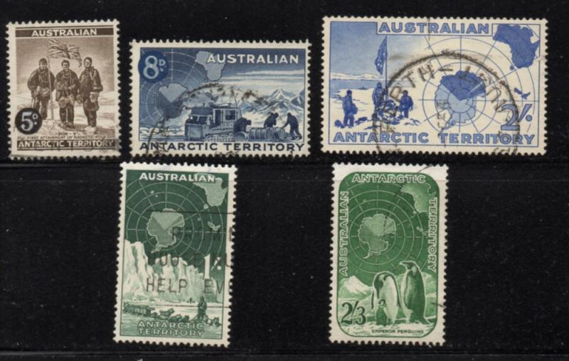 Australian Antarctic Territory Sc L1-5 1957-9 1st stamp set used