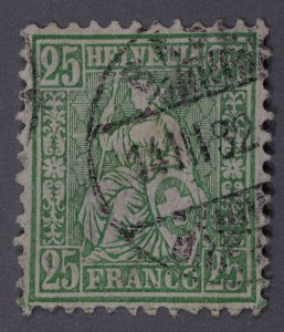 Switzerland #65 Used FN/VF Granite Paper Cancel BASEL Date 14 III 82 - HRM