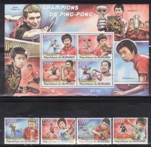 Burundi 976-80 Ping Pong Mint NH