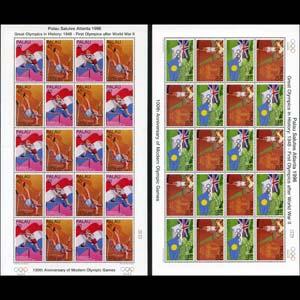 PALAU 1996 - Scott# 398b-400b Sheets(2) Olympics NH