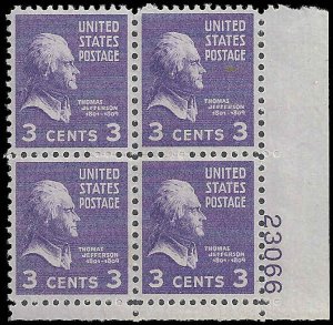 US - #807 - Plate Block - MNH - SCV-1.10