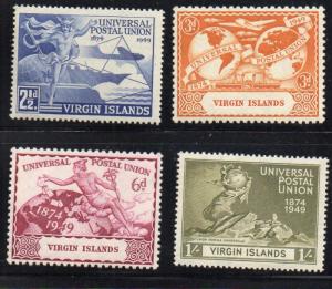 Virgin Islands Sc 92-5 1949 75th UPU Anniversary stamp set mint