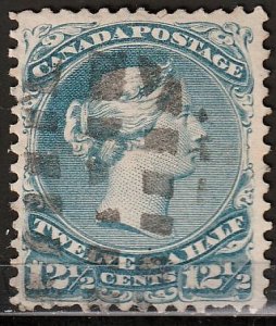 Canada Large Queen #28b Deep Blue, Very Fine    (291)