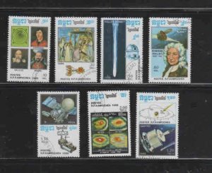 CAMBODIA #705-711  1986  SPACE EXPLORATION      MINT  VF NH O.G  CTO